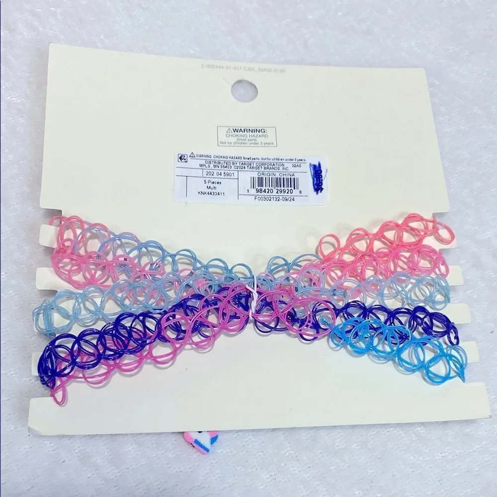 Girls Pastel Stretch Choker and Hair Tie Set